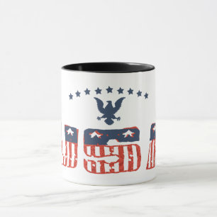 Taza versión grunge patriótica del águila american