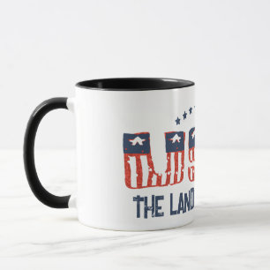 Taza versión grunge patriótica Tierra de Libres