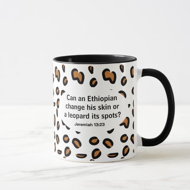 Taza Verso bíblico amárico e inglés (Derecha)