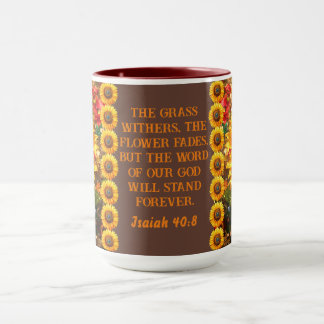 Taza Verso de la Biblia con arte de William Morris