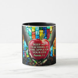 Taza Verso de la Biblia Cristiana con mancha de Apple v