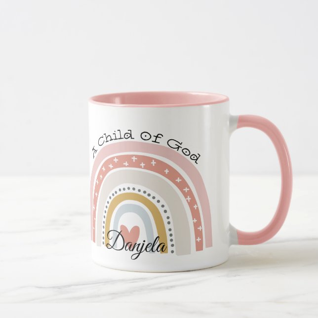 Taza Verso de la Biblia Personalizada De Arcoiris (Derecha)
