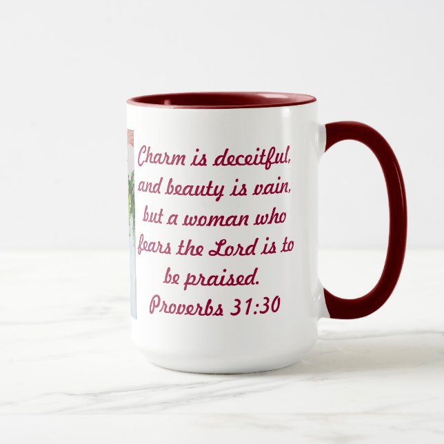 Taza Verso del alumerzo w/Bible de la madre y de la (Derecha)