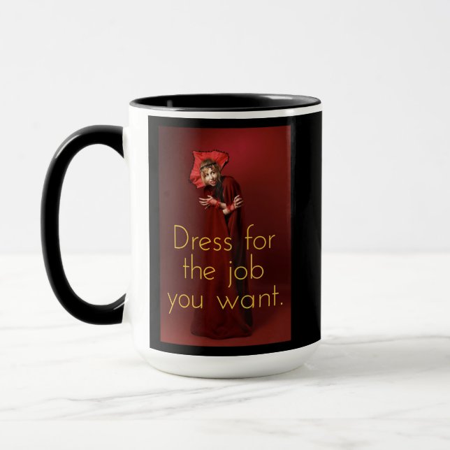 Taza Vestido para el trabajo que quieres: vampiro (Izquierda)
