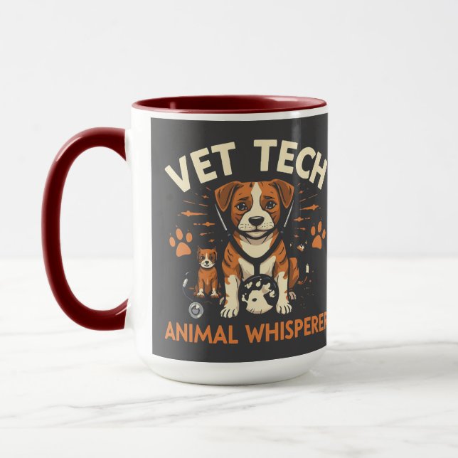 Taza Vet Tech Animal Whisperer Cute Cuppy Stethoscope (Izquierda)