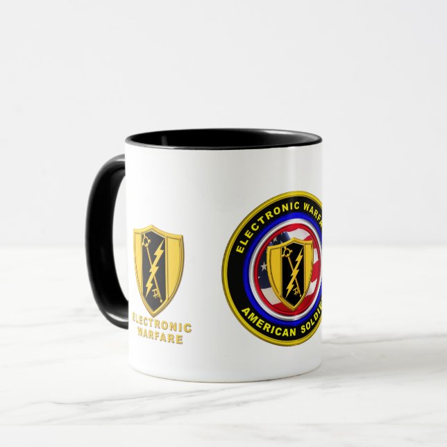 Taza Veterano de guerra electrónica del ejército orgull (Anverso izquierdo)