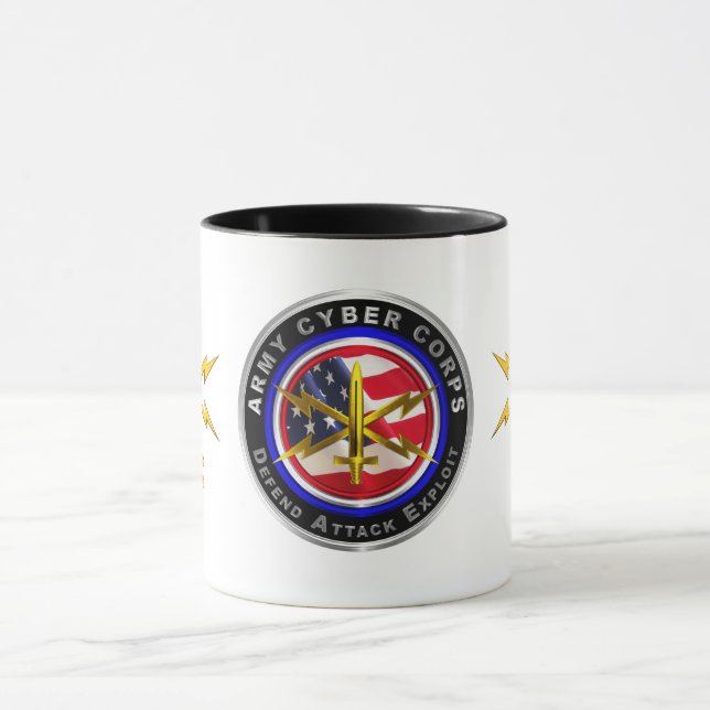 Taza Veterano del Cuerpo Cibernético del Ejército (Centro)