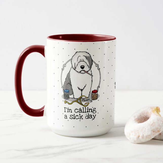 Taza Veterinario Oveja Inglés Gray 1 Cute Vet (Con donut)