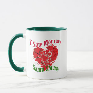 Taza Vi a mamá besar a Santa Claus Navidades graciosos