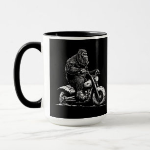 Taza Viajando En Motocicleta Funny Sasquatch M