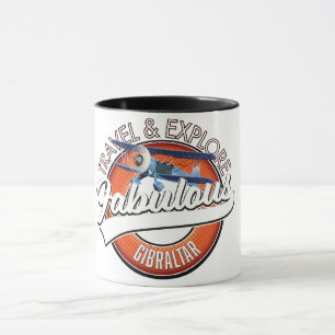 Taza viajar explorar fabuloso logotipo de Gibraltar
