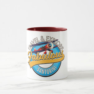 Taza Viajar y explorar el fabuloso Santorini