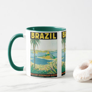 Taza Viaje Antiguo Río de Janeiro Brasil Playa Costera