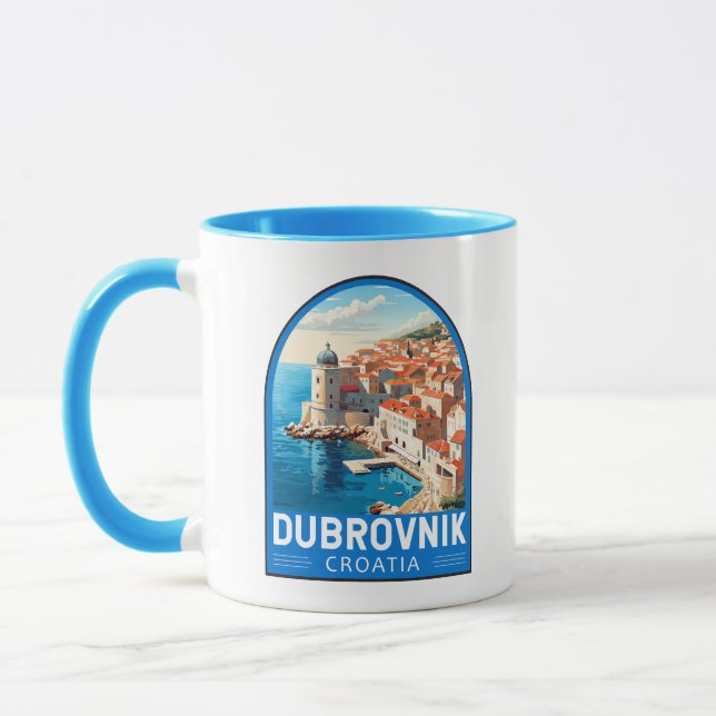Taza Viaje de arte de Dubrovnik Croacia (Izquierda)