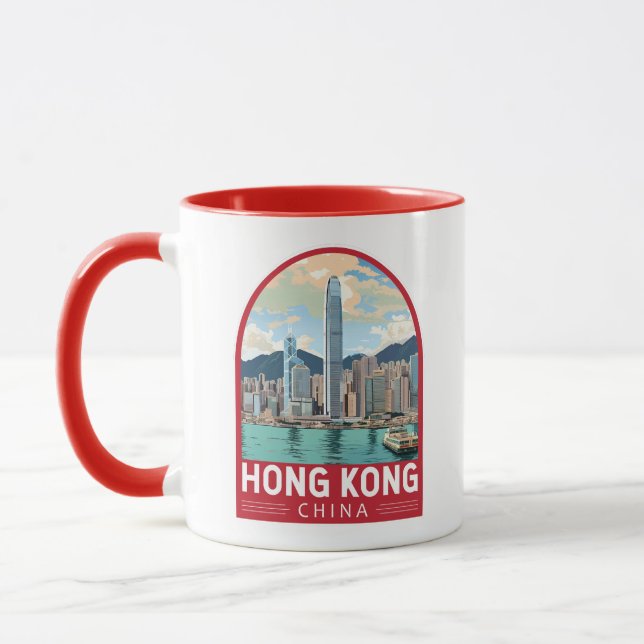 Taza Viaje de arte de Hong Kong China (Izquierda)