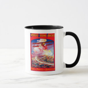 Taza Viaje De París, Francia en Aerocar PosterEurope