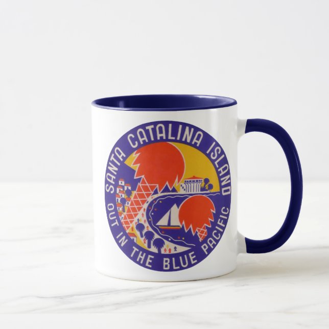 Taza Viaje del vintage - isla de Santa Catalina (Derecha)