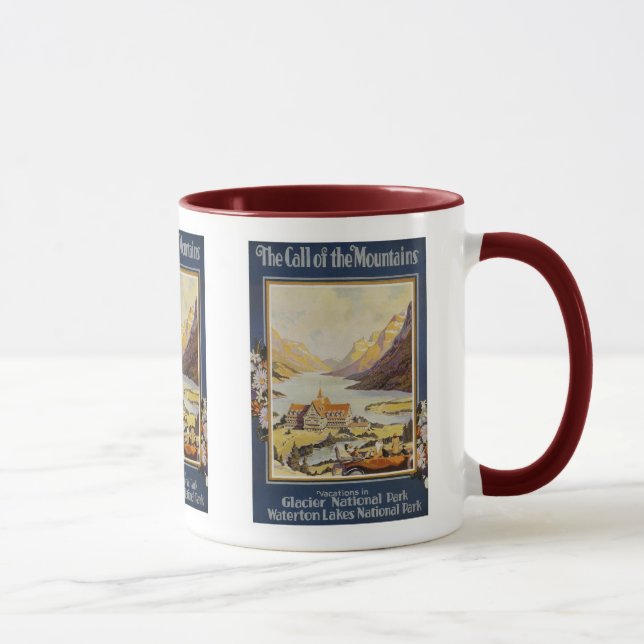 Taza Viaje del vintage - Parque Nacional Glacier (Derecha)