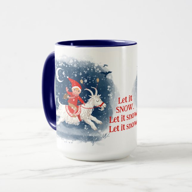 Taza Viaje divertido de cabras en la nieve con espíritu (Anverso izquierdo)