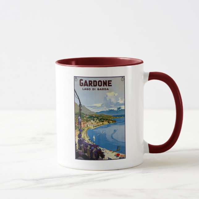 Taza Viaje italiano de Garda del lago Gardone del (Derecha)