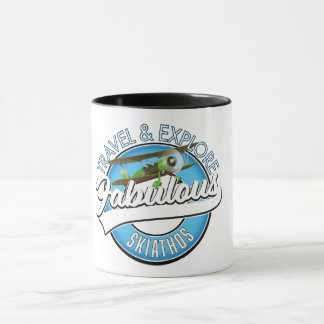 Taza Viaje para explorar el fabuloso logo de Skiathos