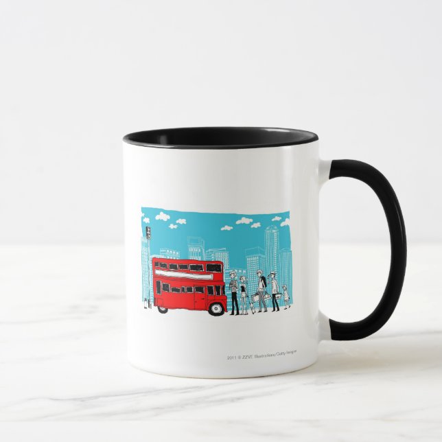 Taza Viajeros que esperan en la parada de autobús (Derecha)