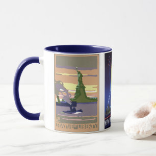 Taza Viajes antiguos, 3 monumentos diferentes de NYC