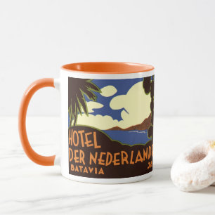 Taza Viajes Antiguos a Yakarta Indonesia Hotel Nederlan