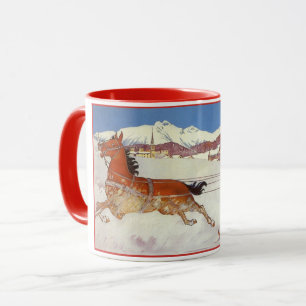 Taza Viajes antiguos, Invierno en Engadin Suiza