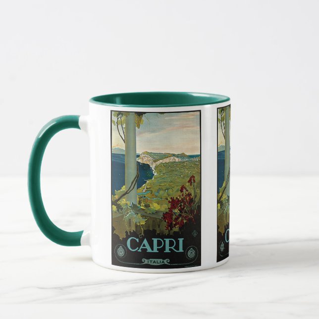 Taza Viajes de época, Isla de Capri, Italia Costa Itali (Izquierda)