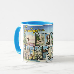 Taza Viajes de época, saludos de New Hampshire