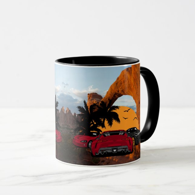 Taza Viajes de verano en el cielo por carretera (Anverso derecho)