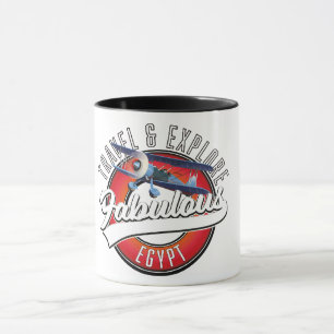 Taza Viajes para explorar el fabuloso logo de Egipto.