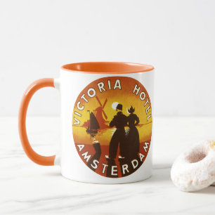 Taza Viajes Vintage, Hotel Victoria, Amsterdam, Holanda