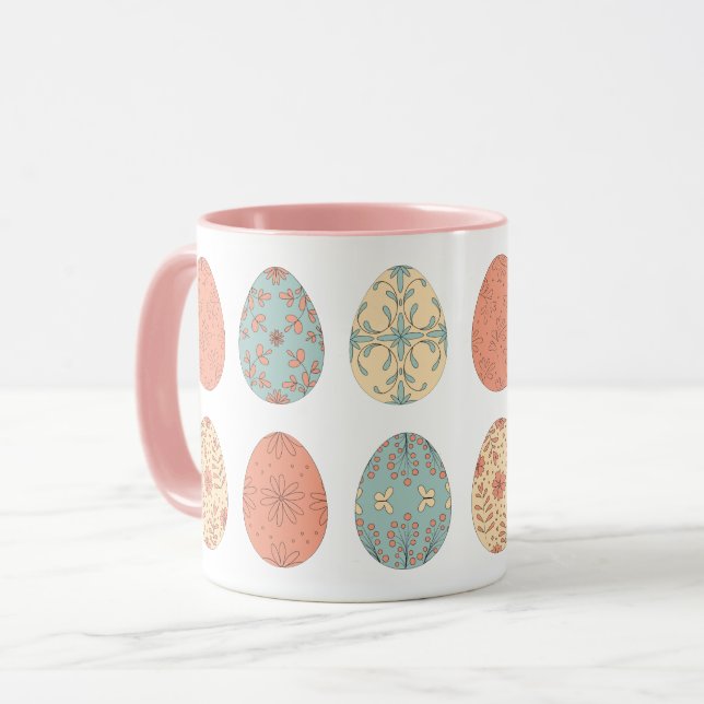 Taza Vibes de primavera - Huevos con motivos florales d (Anverso izquierdo)