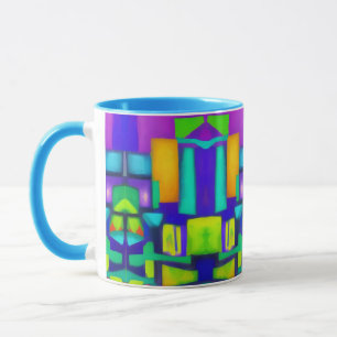 Taza Vibes Eléctricas Dreams Elegante Arte Resumen