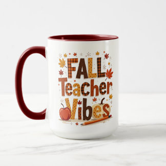 Taza Vibes personalizadas de profesores de otoño