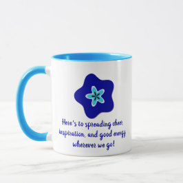 Taza Vibes positivas minimalistas Floral Blue Evil Eye