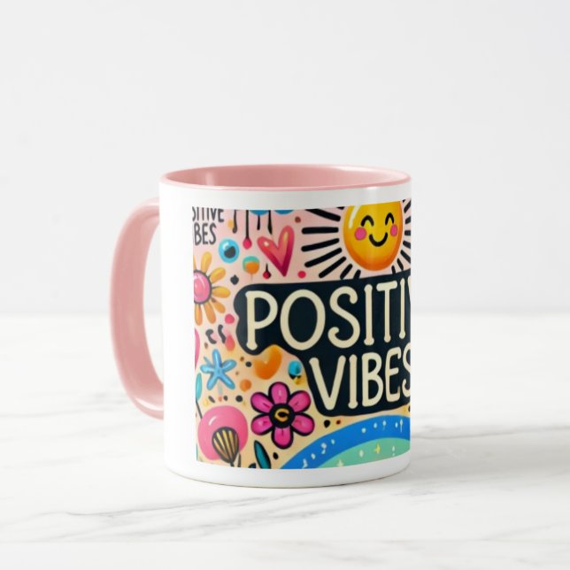 Taza Vibes positivas, Mug colorido (Anverso izquierdo)