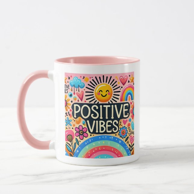 Taza Vibes positivas, Mug colorido (Izquierda)