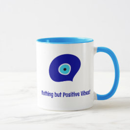 Taza Vibes positivas personalizadas, caídas de ojos de