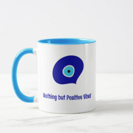 Taza Vibes positivas personalizadas, caídas de ojos de