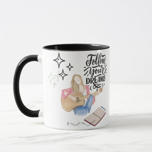 Taza Vibra de chica de guitarra (Izquierda)