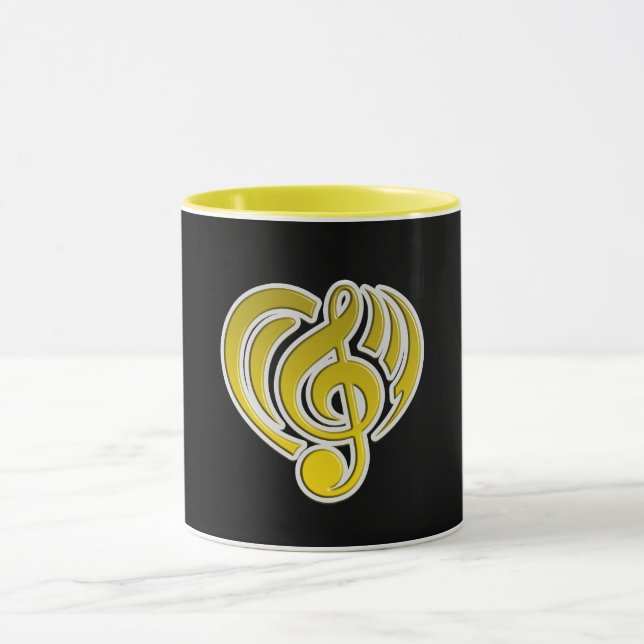 Taza Vibraciones Amor Musical Amarillo Nota de música d (Centro)