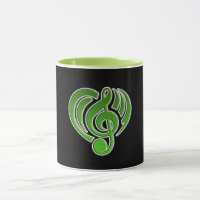 Vibraciones Amor Musical Corazón Verde Nota Musica