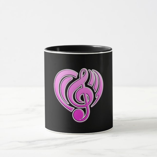 Taza Vibraciones Amor Musical Pink Heart Music Note DJ (Centro)