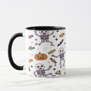 Taza Vibraciones de esqueleto espeluznantes para Hallow