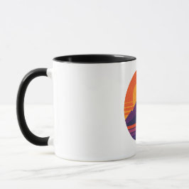 Taza Vibraciones Retro de la Naturaleza en la Puesta de