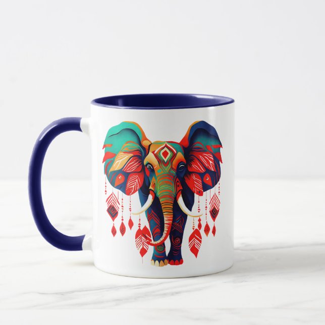 Taza Vibrant Boho Chic Elephant (Izquierda)