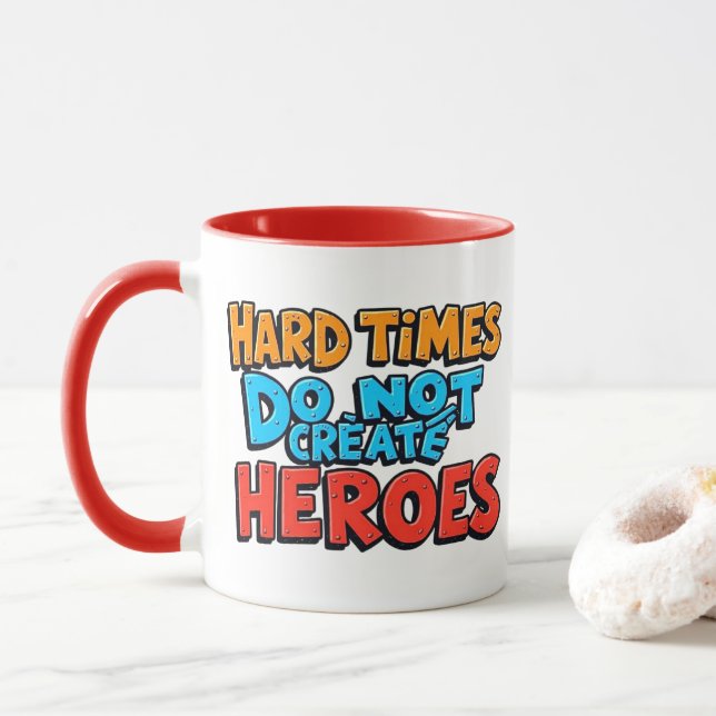 Taza Vibrant Gradient Typographical Create Heroes  (Con donut)
